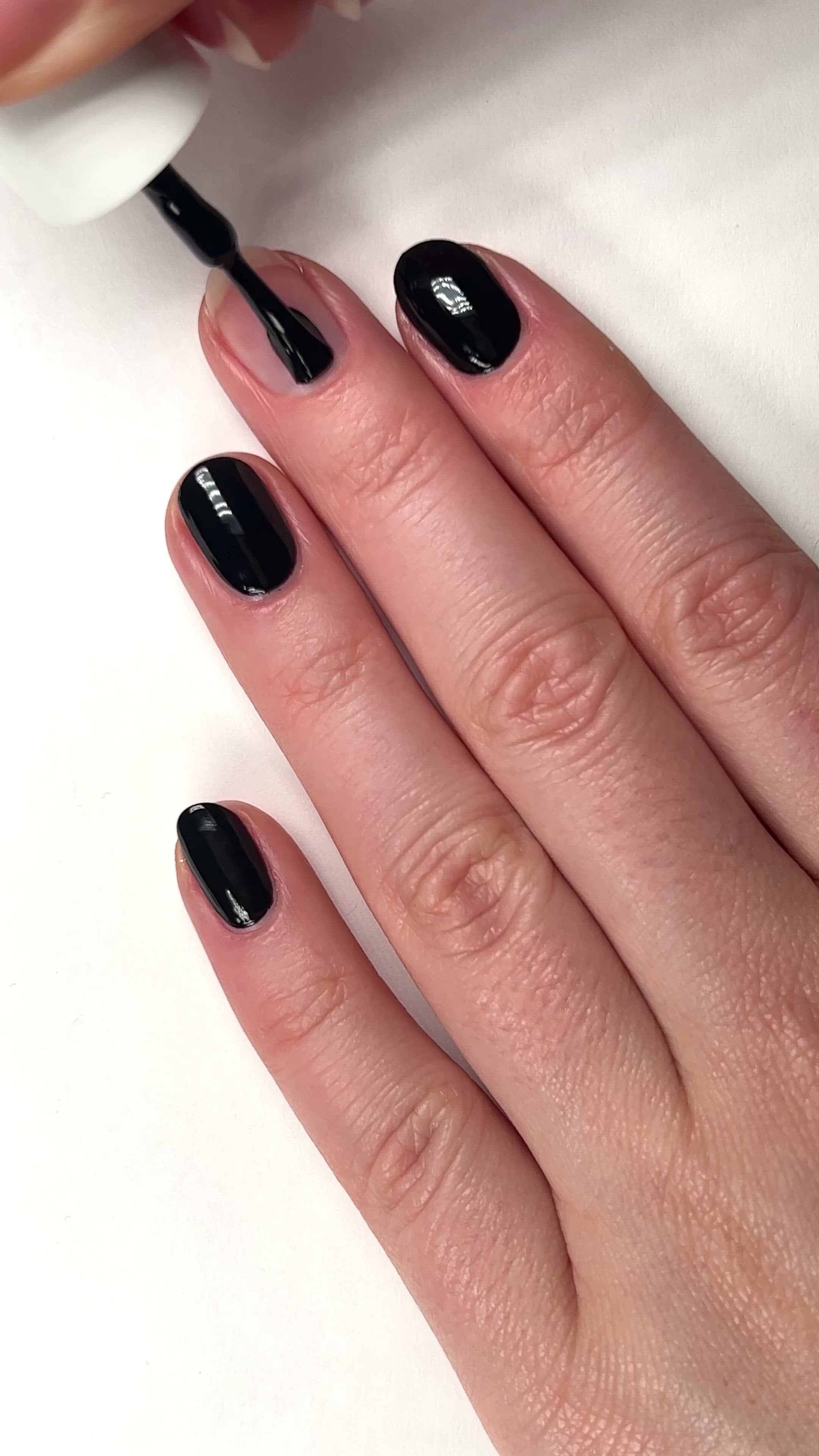 Painting Nails with Black Nail Polish