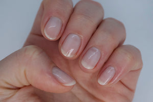 Sheer Pink Nail Polish on Nails